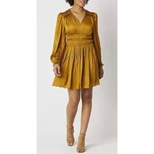 Ryegrass Gold Long Sleeve Party Dress Size Medium